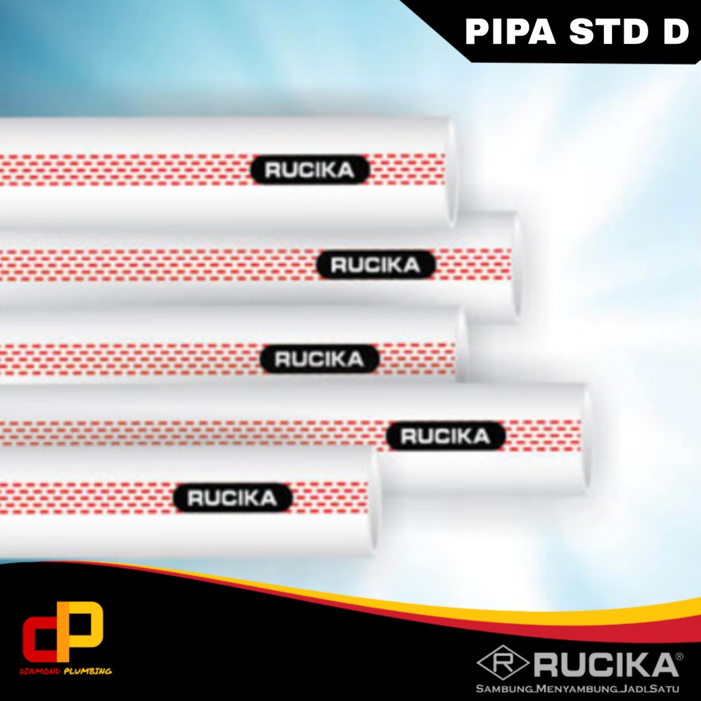 Pipa PVC RUCIKA 6" inch tipe D PUTIH STD / Pralon D panjang 4 meter