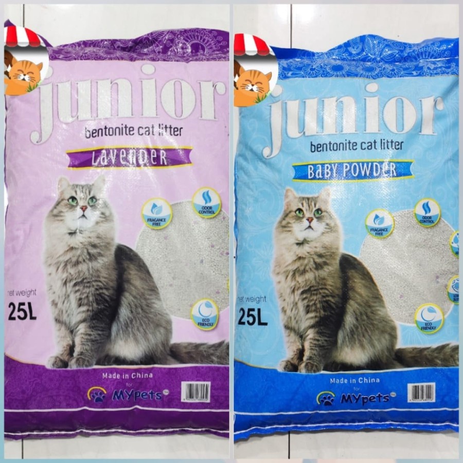 Junior - 25 Liter Pasir Gumpal Pasir Kucing Bentonite Pasir Wangi