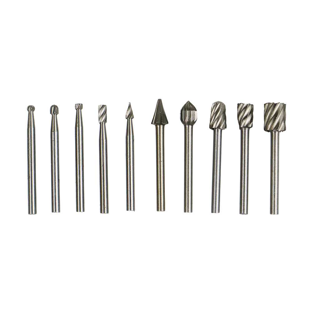 Mata Bor Tungsten Carbide Cone Spiral Bits 10 PCS / Mata Bor Pelubang Lubang Pelobang Lobang Pahat Pemahat Pengukir Ukir Pahat Kayu Engsel Bobok Kecil Mini Grinder Untuk Bor Ukir Panjang 1 Set Stainless Stainlis  Murah / Pembuat Lubang Kayu Murah Original