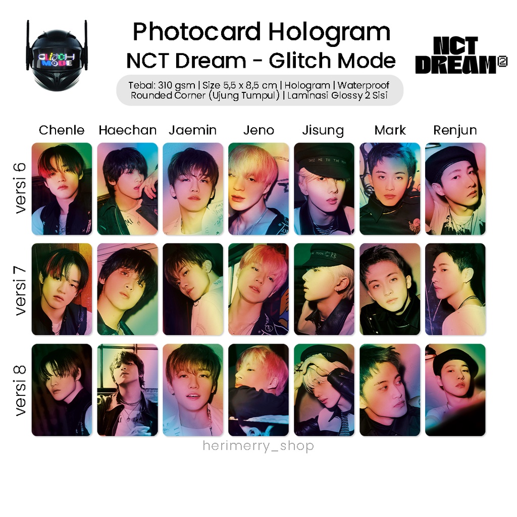 Photocard NCT Dream GLITCH MODE Hologram - Photo card Premium Kpop Unofficial