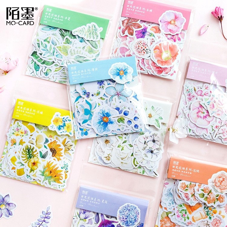 45Pcs Stiker dengan Gambar Motif Bunga dan Bergaya 45Pcs Stiker dengan Gambar Motif Bunga dan Bergaya