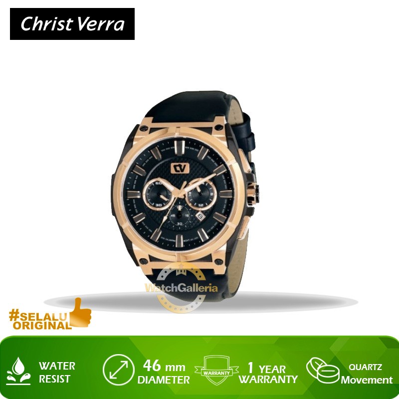 Jam Tangan Christ Verra CV C20028G-28 BLK Original Murah