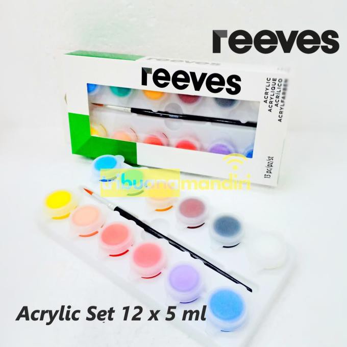 

[[BISA COD]] Reeves Acrylic Set - Cat Akrilik set 12 Warna - 5 ml TERLENGKAP Kode 1046
