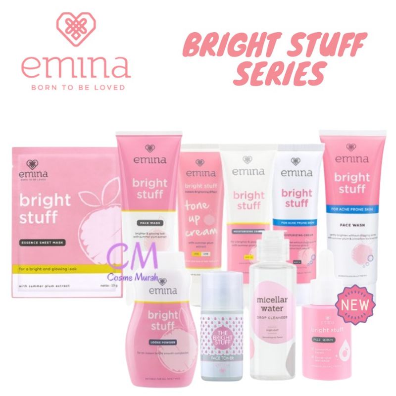 Emina Bright Stuff Series Face Wash Scrub ms. pimple Acne Prone Tone Up Cream Moisturizing Cream Serum 7,5 ml 50 ml 100 ml