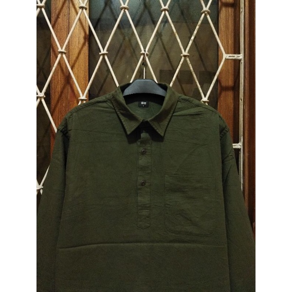 kemeja soft flannel uniqlo second original XL kemeja flanel polos casual pria murah terlaris