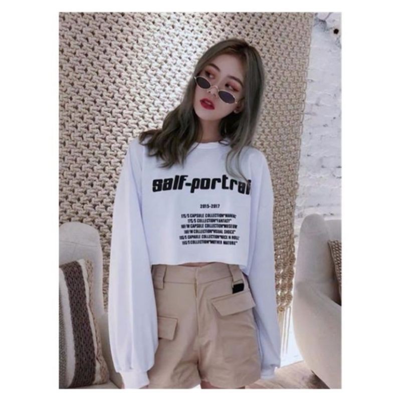 SWEATER UNFINISHED CROP OVERSIZE