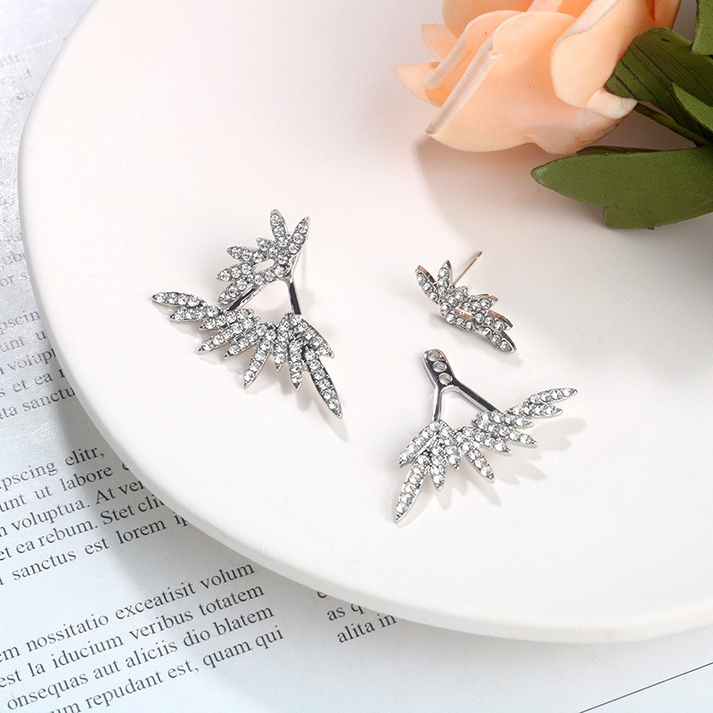 Anting Desain Sayap Malaikat Bahan 925 Silver Needle Gaya Korea