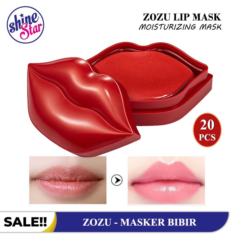 SHINE STAR - Masker Bibir ZOZU Lip Mask Collagen Original / Masker Bibir untuk Bibir Hitam / Zozu Lip Mask isi 20pcs