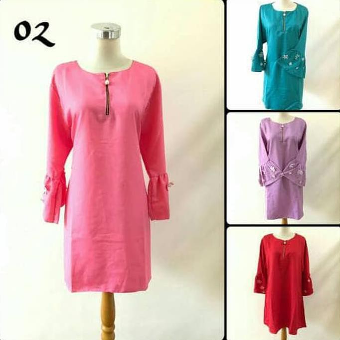 FASHION LK343 TUNIK BALOTELI ATASAN MUSLIMAH MUSLIM WANITA JUMBO WAKA BLUS - UNGU PRODUK PREMIUM