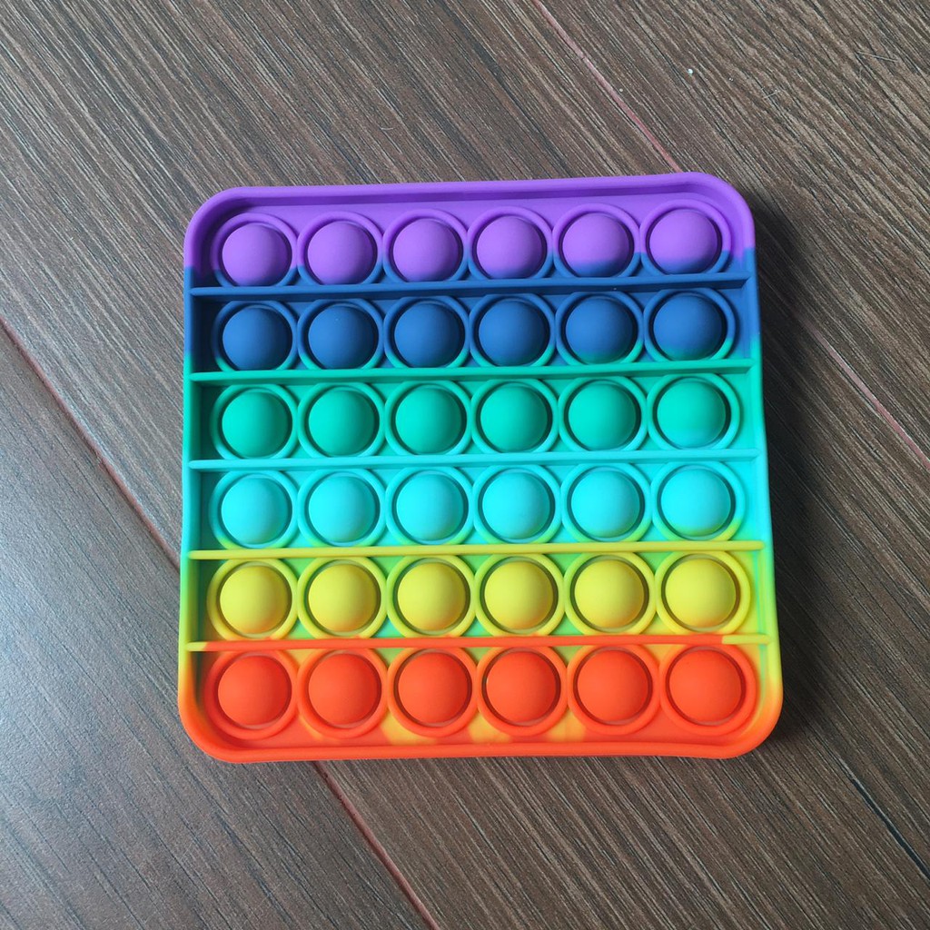Edufuntoys - PUSH BUBBLE fidged/ pop it rainbow gobang/ pop it pelangi/ pop it among us/ bubble toys/ popit-rainbow kotak