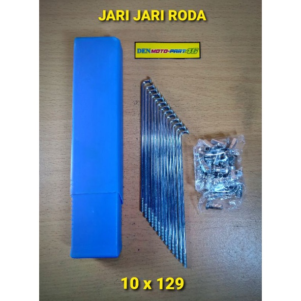 Jari jari ruji CROM CHROME Velg ring 14 Depan Matic Yamaha [ 10 X 129 ] Motor - MIO LAMA SPORTY SMIL