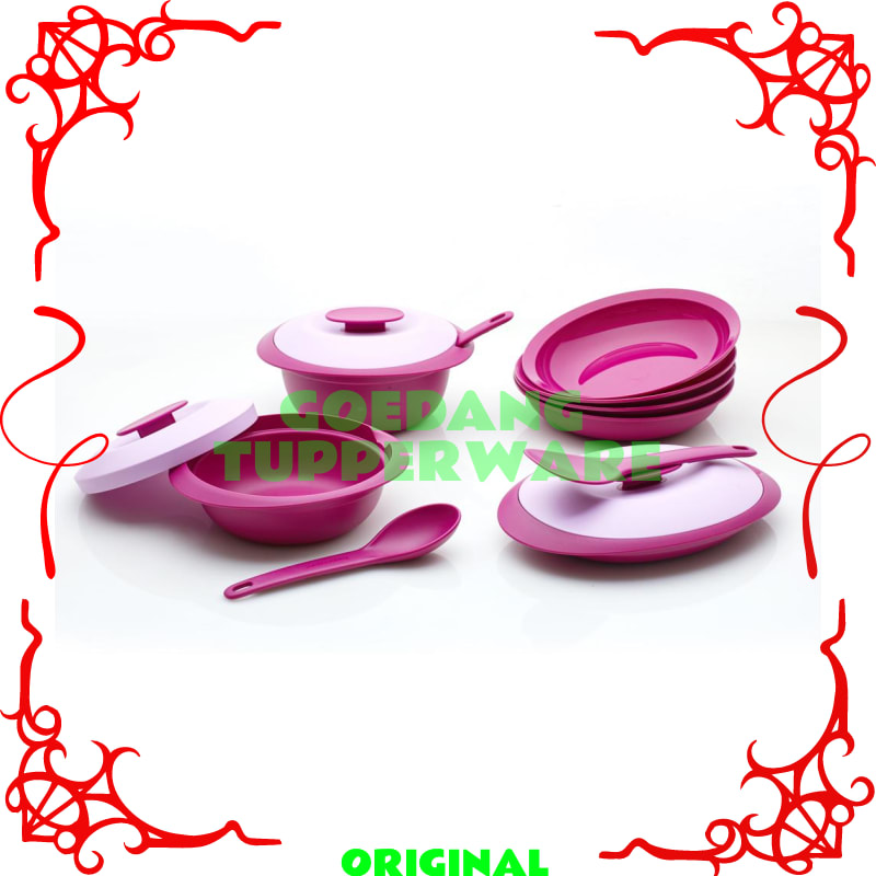 Peralatan Makan Set Tupperware Original-Set Wadah Saji Piring Mangkok -Prasmanan