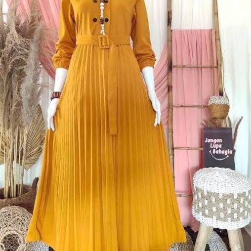 DZ.21Jl22l - GAMIS PLISKET SABUK KANCING HIDUP BUSUI