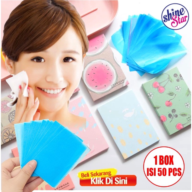 SHINE STAR - Pembersih Wajah Glowing Kertas Minyak Wajah - Kertas Minyak Linen Alami Menyerap Minyak pada Wajah