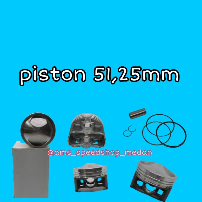 Piston Seher Jenong Racing Komplit 51,25 52 53,4 55,25 mm Pen 13 ring pen n klip-51,25