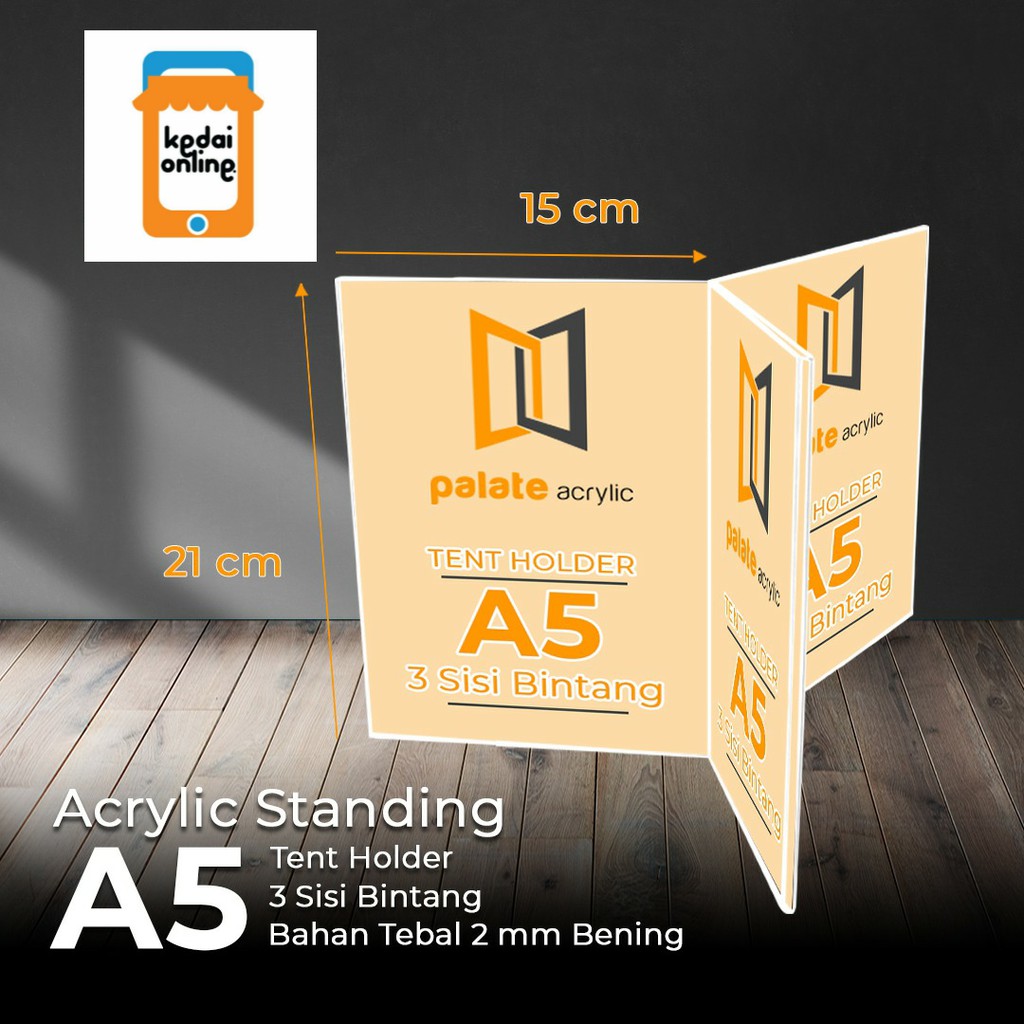 

AKRILIK TENT 3 SISI A5 / BROSUR 3 SISI / ACRYLIC BROSUR A5 3 SISI BINTANG
