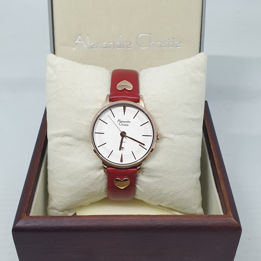 Alexandre Christie Ac2774 Rosegold Red, Jam Tangan Wanita,Original