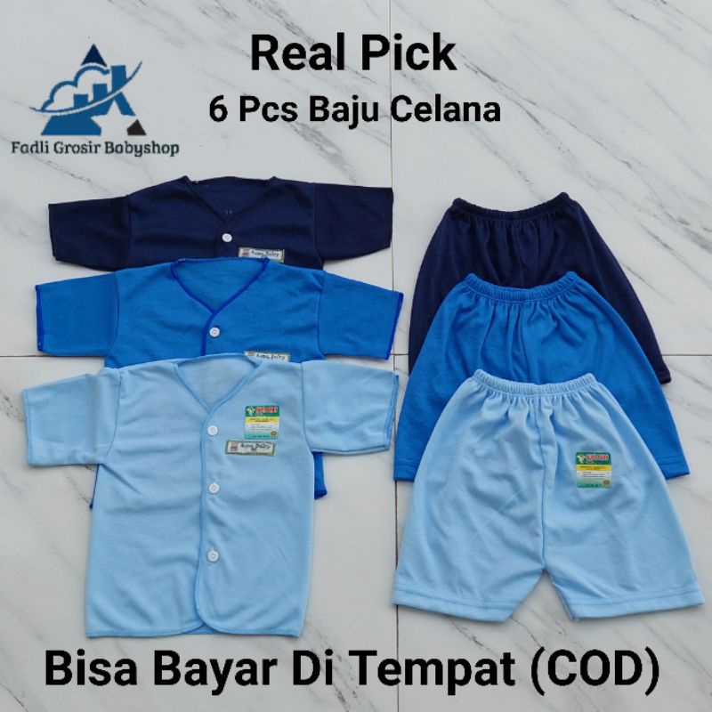 6 Pcs Baju Celana Bayi Newborn Lengan Pendek Series Boy Terbaru