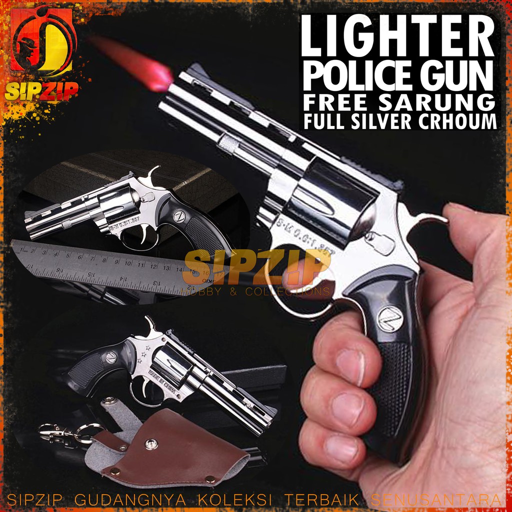 KOREK API MODEL PISTOL COLT POLICE GRATIS SARUNG KULIT PINGGANG