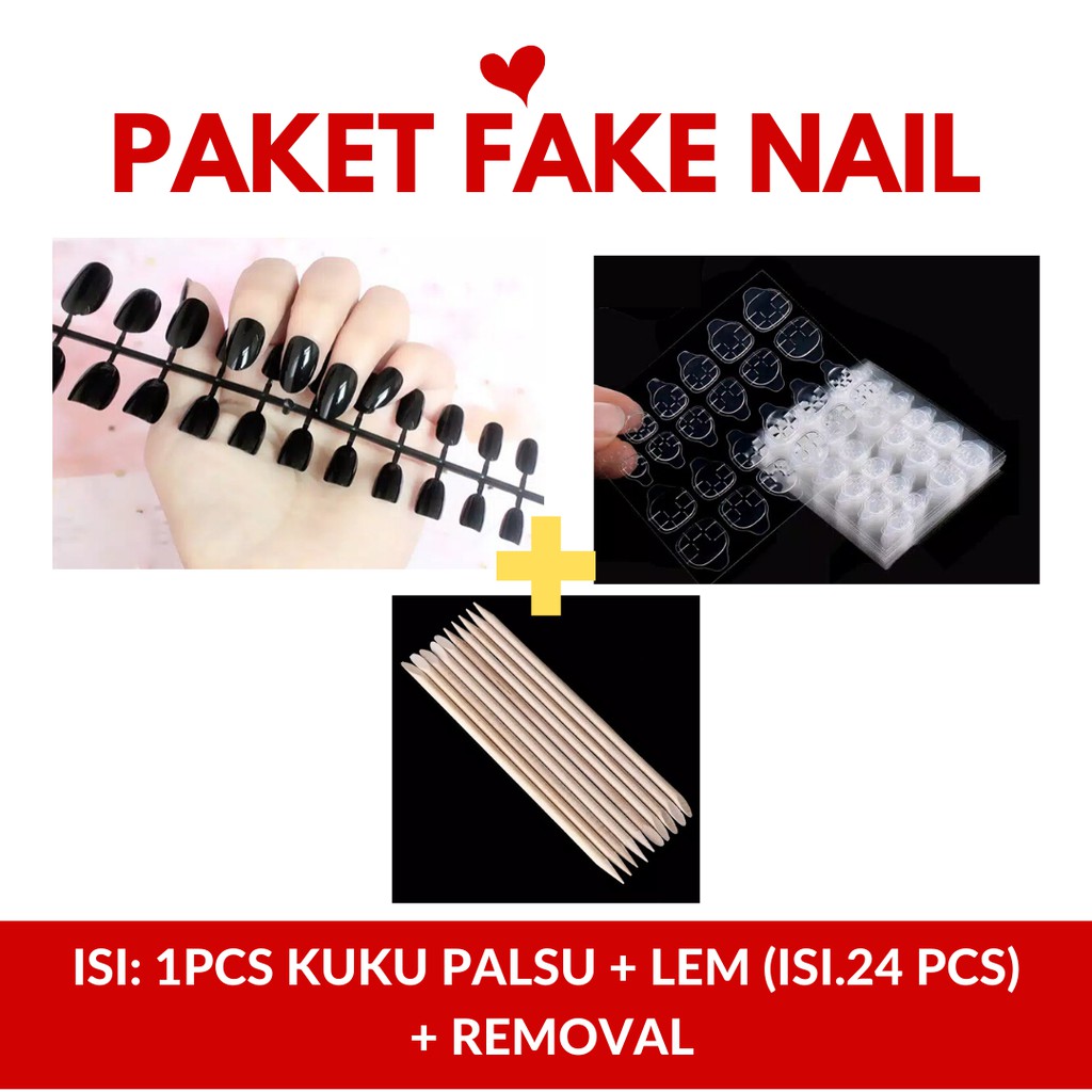 24 PCS Fake Nail Set - Part 1| Paket Kuku Palsu | Waterproof | Nail Art