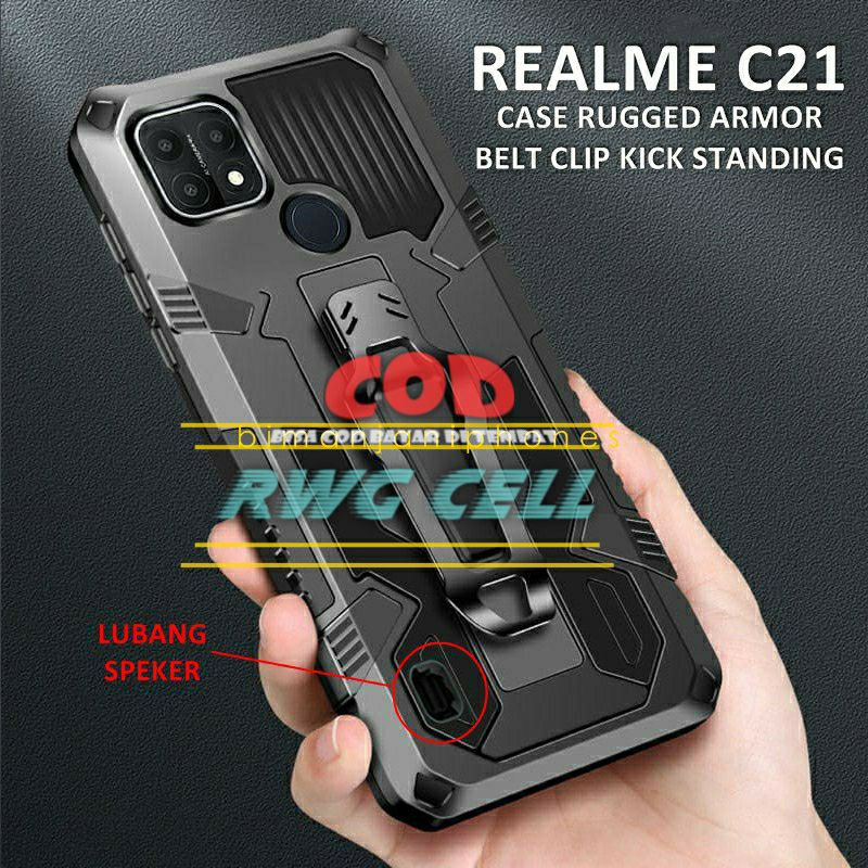 Realme C21 C11 C12 C15 C21Y New Hard Case Belt Clip Robot Phantom Transformer Soft Leather Hybrid Re