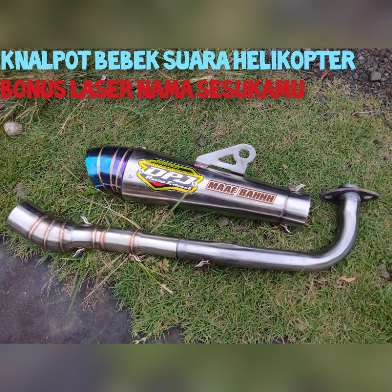 Knalpot DPJ Gratis Laser Nama untuk bebek Jupiter vega Supra karisma smash dll