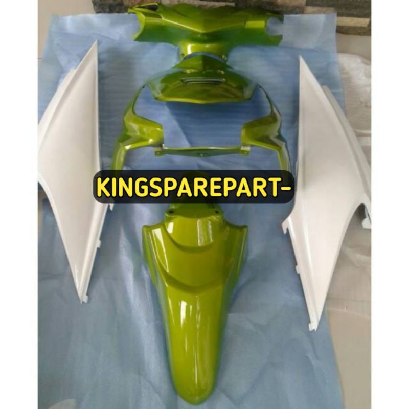 Cover body full halus Honda Beat Karbu 2010-2012 hijau putih