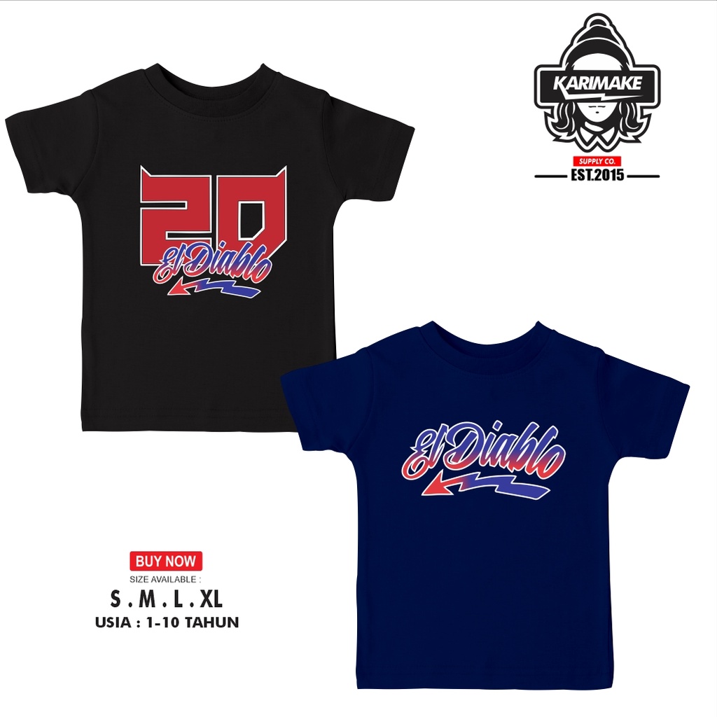 Kaos Baju Anak Motogp FABIO QUARTARARO EL DIABLO Kaos Otomotif