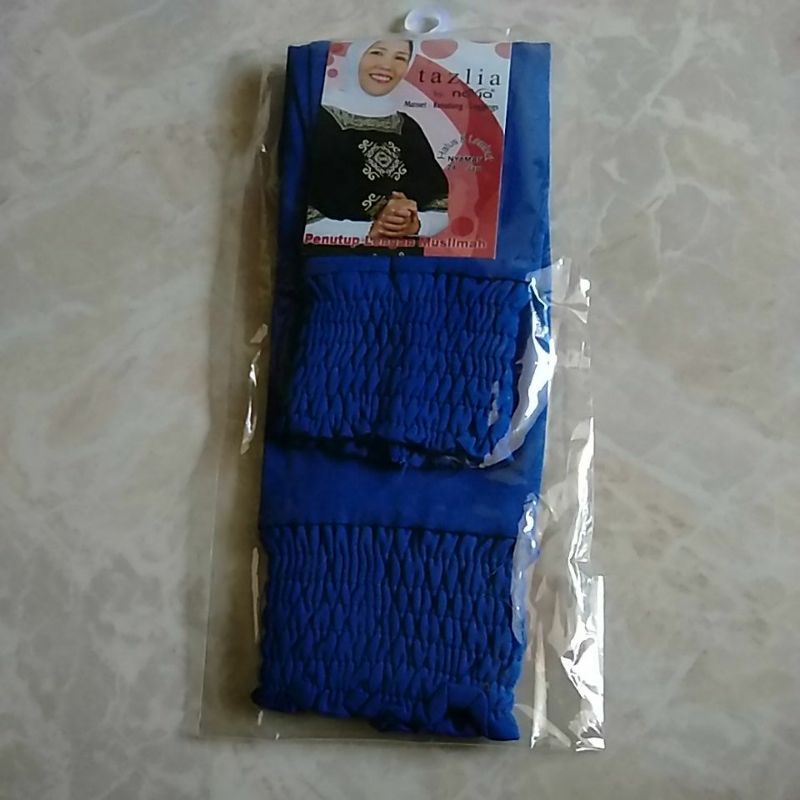 manset tangan kerut pendek /manset tangan original TAZLIA/manset SMOKE-Biru electric
