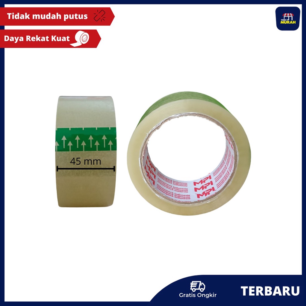 Lakban Packing Serbaguna Lakban Murah 2 inch 45 mm 90 Yard Lakban Bening Ekonomis MPI