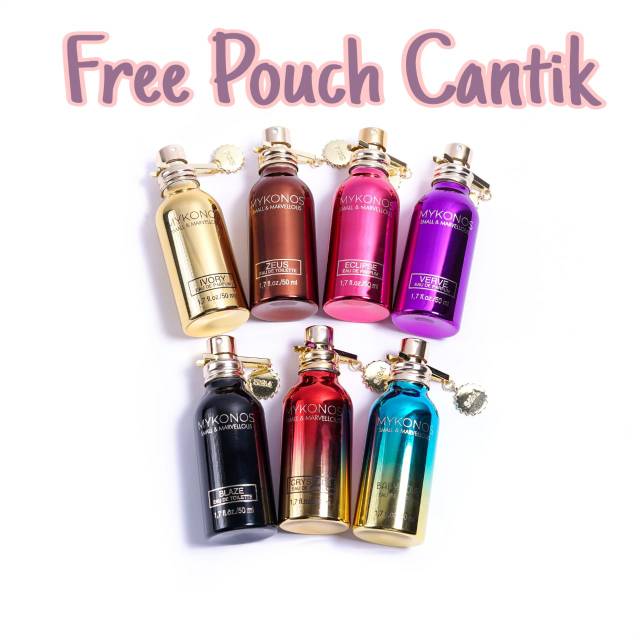 (FREE POUCH) MYKONOS PARFUM EDP/EDT 50 ML