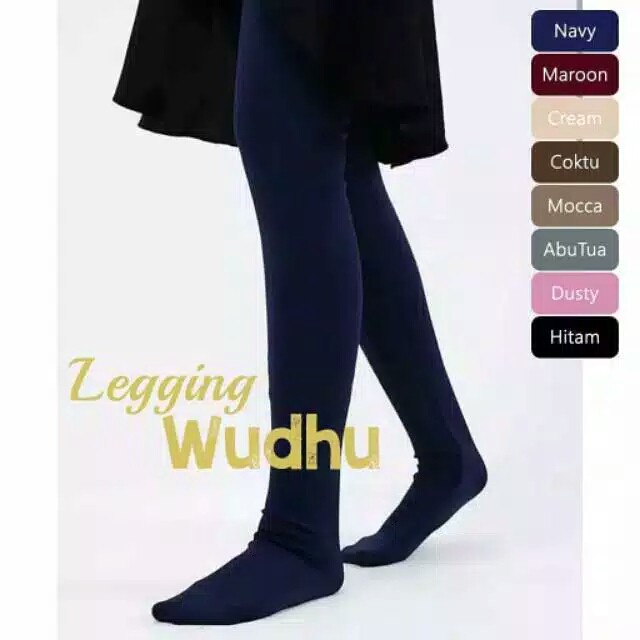 Legging wudhu dewasa bahan spandex kaos / wudhu leggings / leging wudhu dewasa import