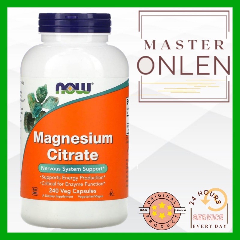 Magnesium Citrate 400 mg 240 veg capsules NOW Foods Usa