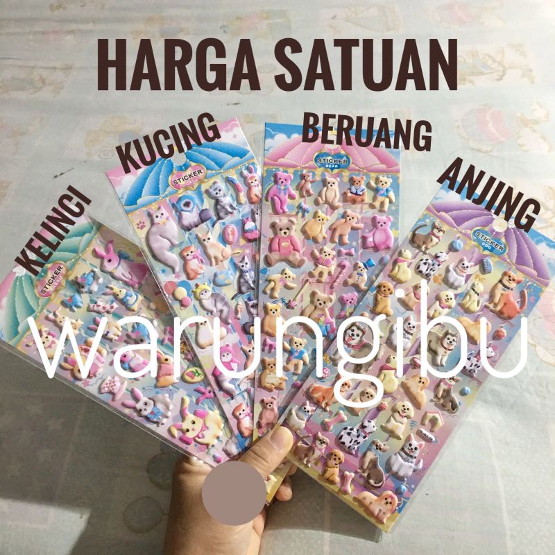 

Sticker Mainan Gambar Tempel Timbul Stiker Kelinci Kucing Anjing Bear Lucu