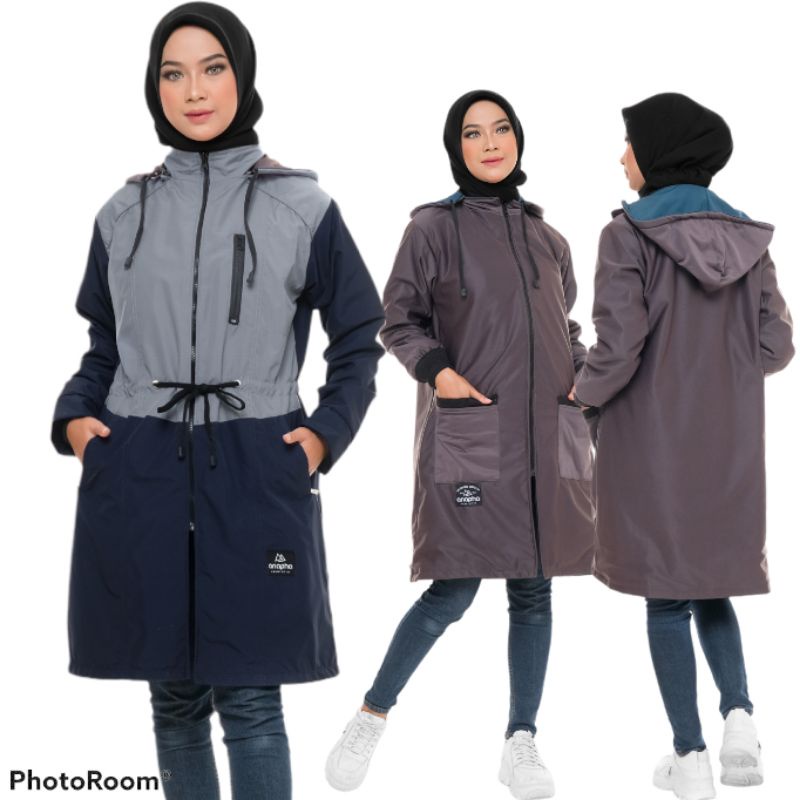 ANAPHA jaket parka muslimah kombinasi jaket cewe kombinasi parka syar i hijabers muslimah