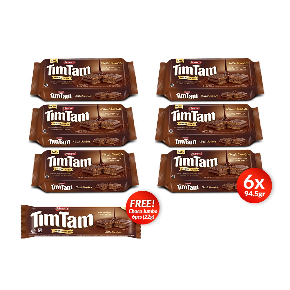 BUY 6 GET 6 Tim Tam Atlas Chocolate + Tim Tam Choco Jumbo Singles