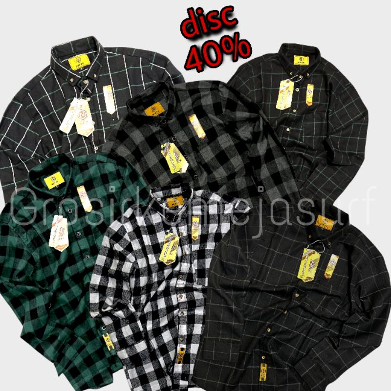 Kemeja Flanel Import Pria Kualitas Premium Lengan Panjang Motif Kotak Kotak Uniseks