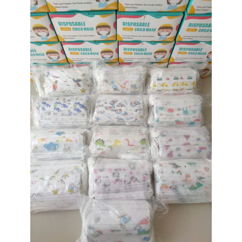 masker anak karakter masker earloop anak 1box isi 50pc