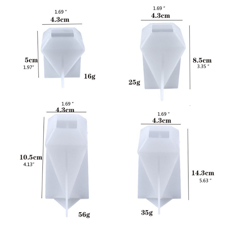 Siy 3D Kerucut Ornamen Kristal Epoxy Resin Cetakan Dekorasi Rumah Cetakan Silikon DIY Kerajinan Perhiasan Casting Alat