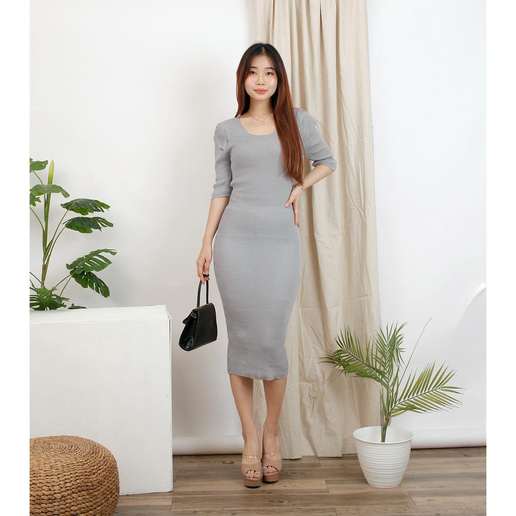 Basic id fashion Dres rajut bodycon / Dres korean style / Dres wanita andina / Korean dres