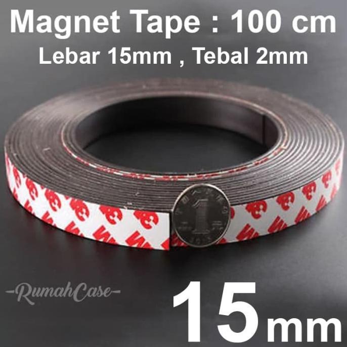 

Magnet tape - 15mm per 1 meter double tape 3M magnetic strip meteran Ayo Beli