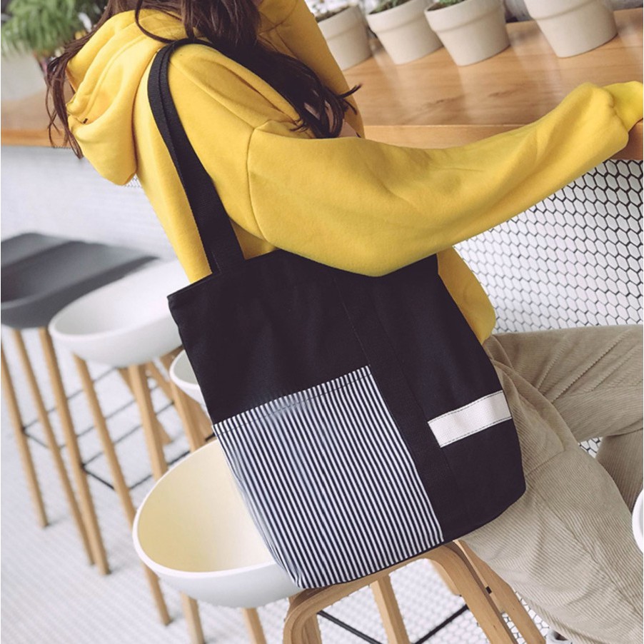 TC-99 tas canvas tote bag shoulder import korea jepang high quality