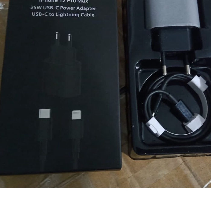 Charger Kepala Adaptor dan charger iPh 25W USB C QC 3.0 Fast Charging BLACK EDITION