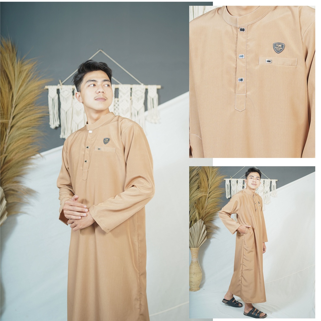 Abu Hasan/Jubah pria dewasa laki laki new motif lengan panjang/ pakaian muslim BY FAMILY MUSLIM