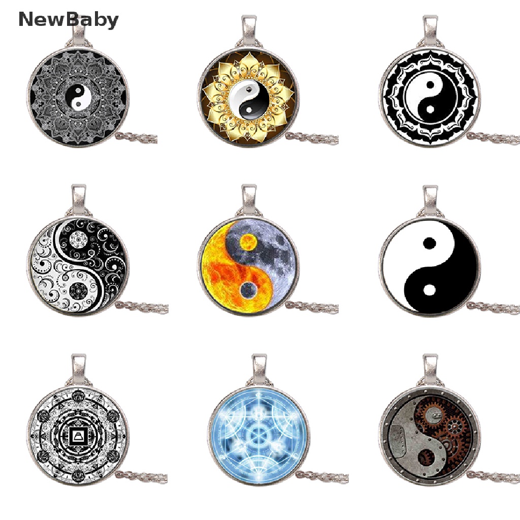 Kalung Rantai Dengan Liontin Batu Permata Taoism Yin Yang Cina Untuk Wanita