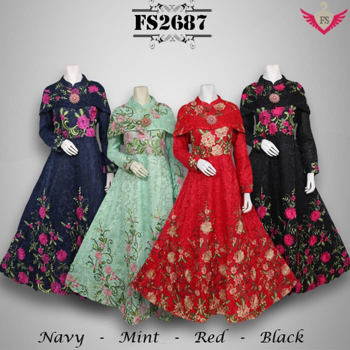 Terbaru Baju Pesta Brokat Premium FS2687 Berkualitas