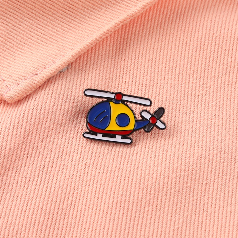 Bros Pin Enamel Bentuk Kartun Helikopter Untuk Hadiah Teman