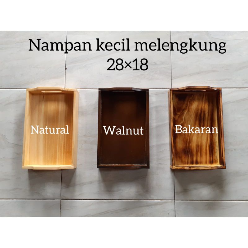 Baki Kayu Pinus/ Nampan Kayu/Tray kayu/ Baki Kayu serbaguna uk 28x18cm