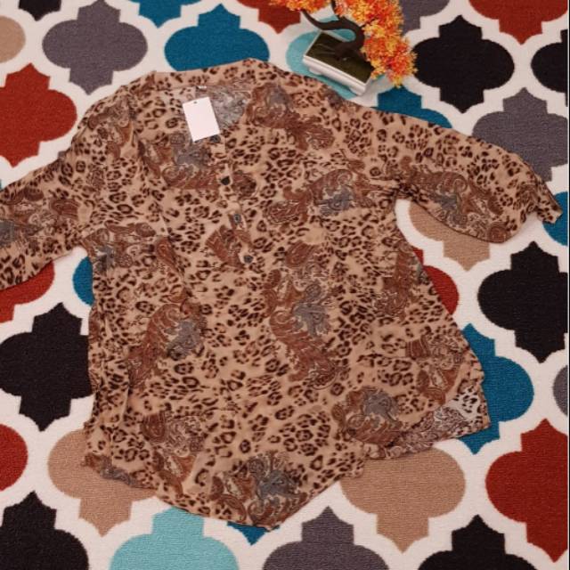 baju wanita murah Kemeja motif loreng