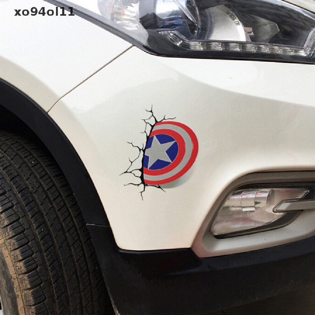 (Hot Sale) 1 Pc Stiker Mobil 3d Motif Avengers ironman / spiderman Kreatif